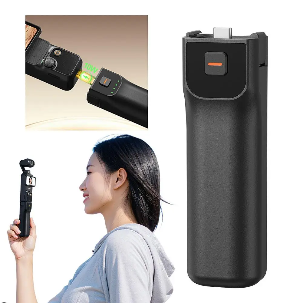 ด้ามจับแบตเตอรี่สำรองสำหรับ DJI POCKET 3 พร้อมระบบชาร์จเร็ว แบตเตอรี่สำรองแบบพกพาสำหรับ Pocket 3 อุปกรณ์เสริม ﻿