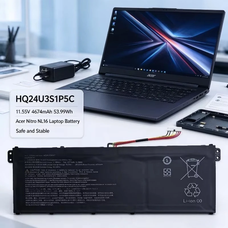 HQ24U3S1P5C 11.55V 4674mAh 53.99Wh High Capacity Replacement Li-ion Battery for Acer Nitro NL16 Laptop Battery Safe and Stable