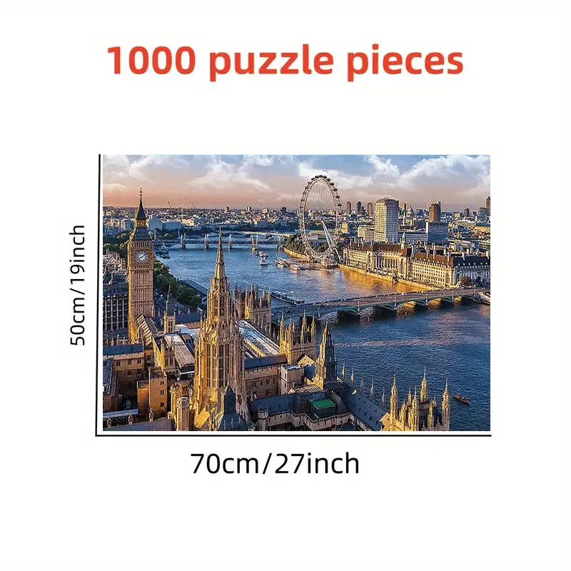 

Пазл London Skyline, 1000 шт., большая головоломка размером 70,0x50,01 см, сложная головоломка с Большим Беном, Башенным мостом и лондонским глазом —