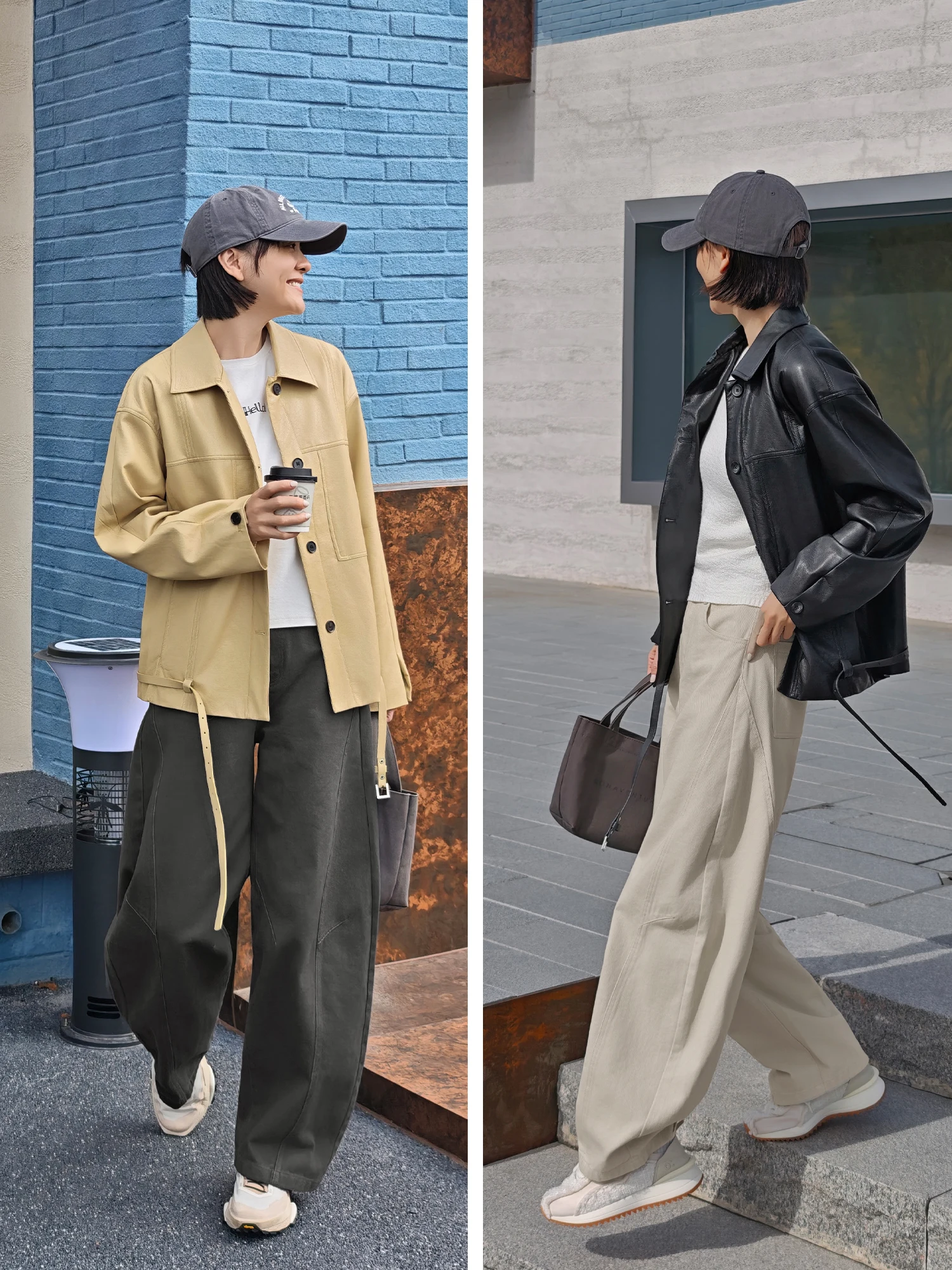 Cappotto antivento Jaet in pelle da donna casual allentato oulder Design Sve Colletto ribaltabile Chiusura con bottoni Colore puro Abbigliamento quotidiano