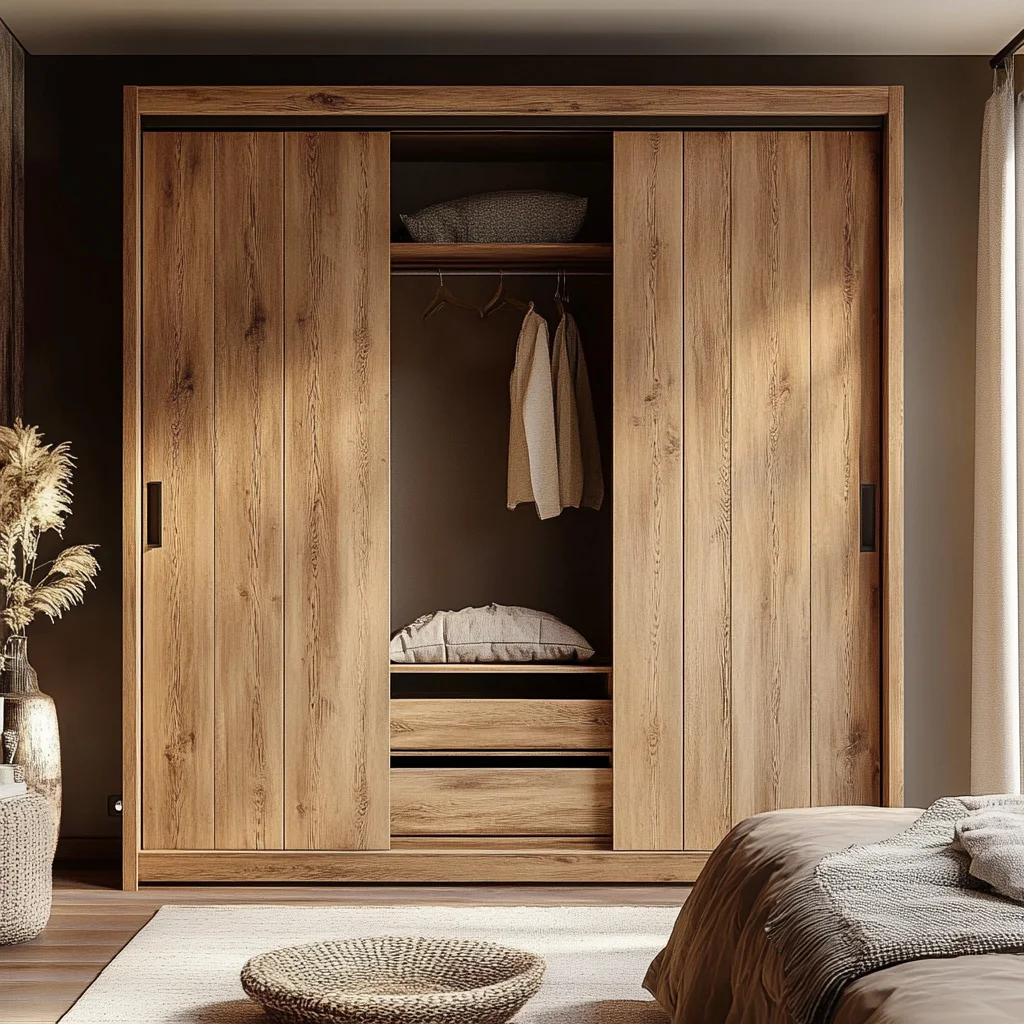 New Chinese-style solid wood wardrobe whole house natural side B & B storage solid wood bedroom storage