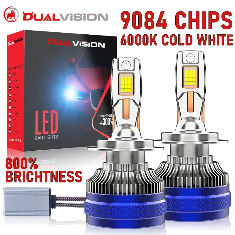 

K5C H7 LED Headlight Canbus Decoder 2PCS Led H4 H1 H11 H8 H9 9005 HB3 9006 HB4 9012 HIR2 24PCS 9084 CSP Copper Tube 12V Led Lamp