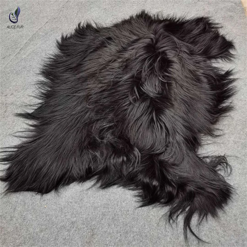 Natural Angora Goat Skin Rug Goat Hide Straight Long Hair Goatskin Pelt Goat Skin