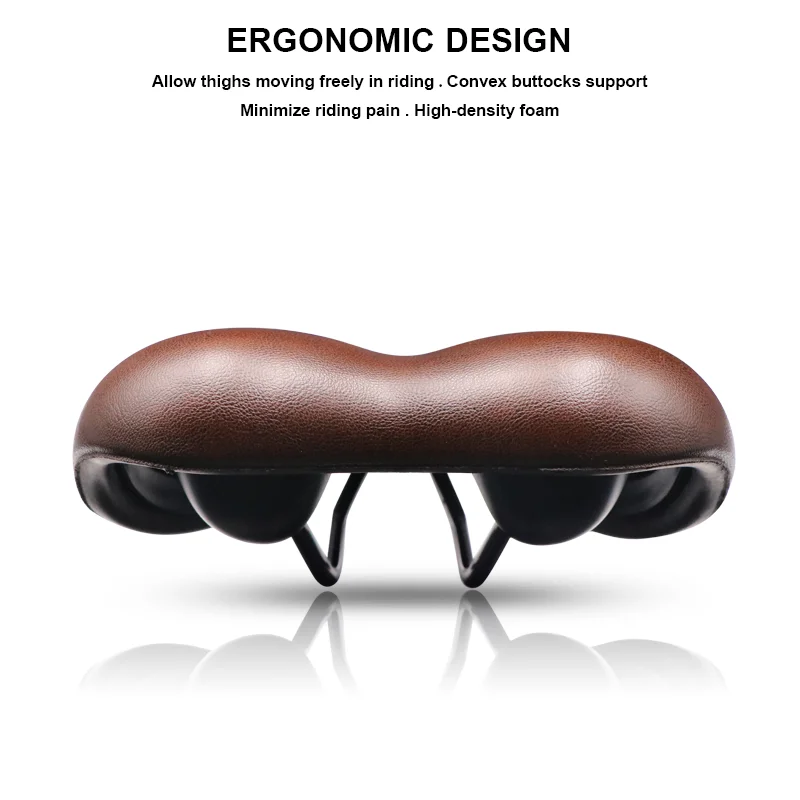 Thicken Bike Saddle Soft Shock Absorption Comfortable Bicycle Seat PU Leather Sponge Shockproof Mountain Road Cycling Cushion