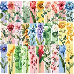 30pcs Flower Bookmarks Reading Page Markings Reading Book Markings Plant Flower DIY Decoration Students Labels