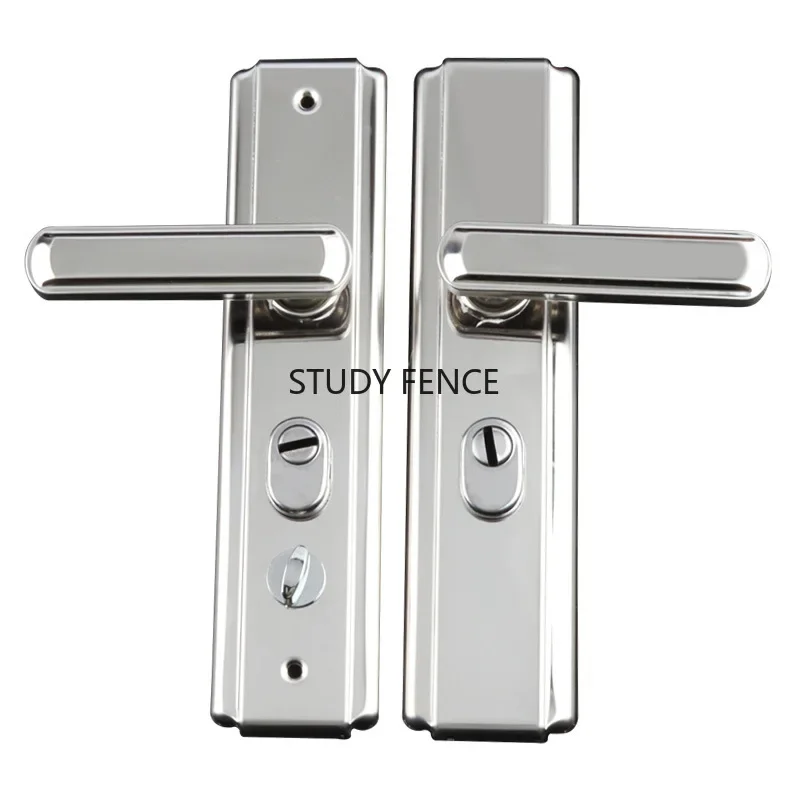 304 Metal Door Handle Security Door Handle Entry Door Thickened Panel Mechanical Lock Excluding Lock Cylinder Household Hardware