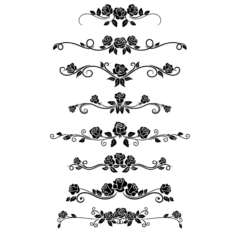 Rosenranken Temporäres Tattoo, Kräutersaft Wasserfest & Langanhaltend, Elegante Realistische Körperkunst für Arm, Ärmel & Oberschenkel