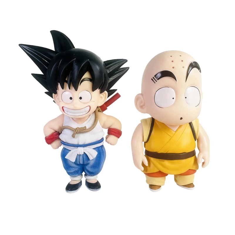 4 estilos dragon ball anime estatueta son goku figuras krillin infância modelo pvc estátua ornamentos coleção brinquedos presente de aniversário