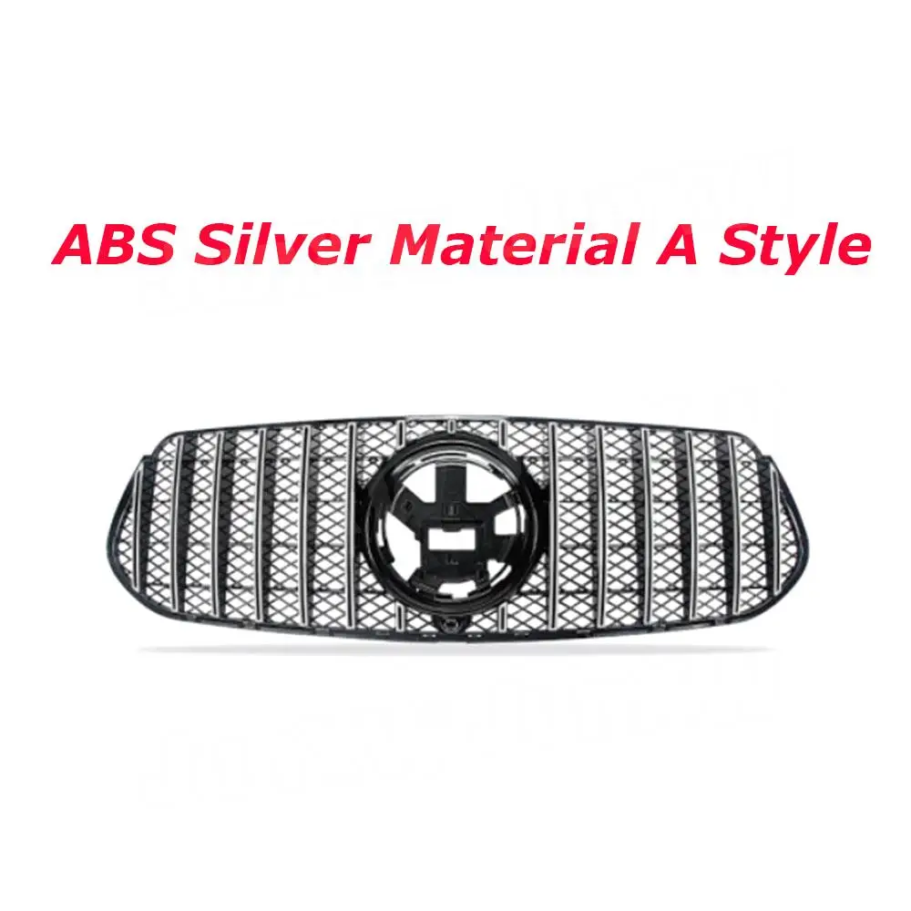 ABS Car Grille for Mercedes Benz GLE Class W167 GLE 350 450 GLE 53 AMG Sport SUV 2020 + Chrome Front Grill Silver