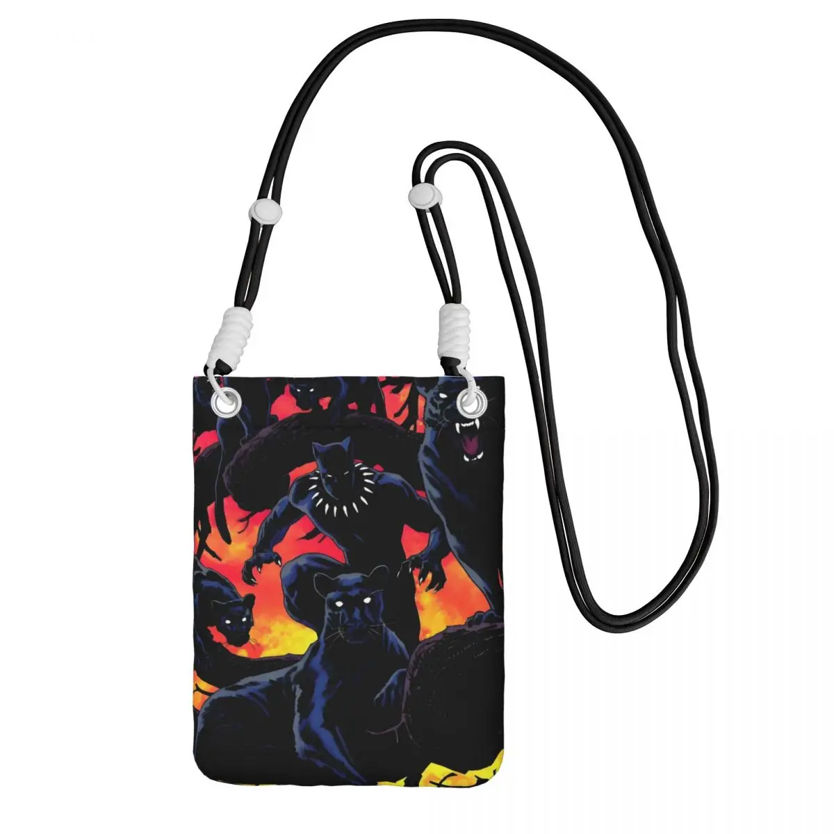 

Custom Black Panther Mobile Phone Bag for Men Women Superhero Film Shoulder Crossbody Bag Card Bag Mini Shoulder Purse Wallet