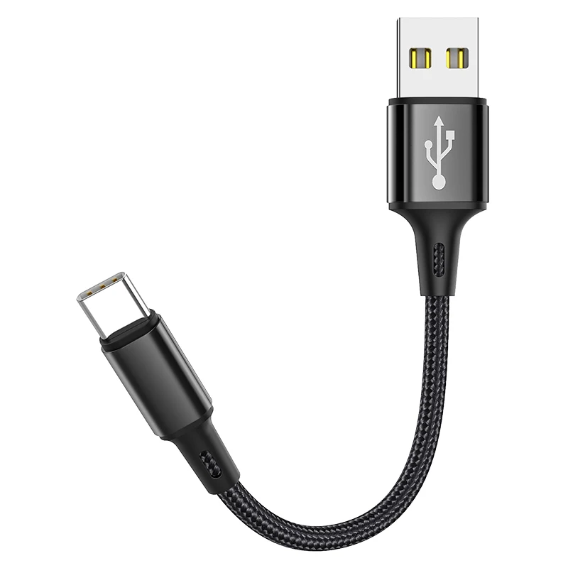 25cm Ultra Short USB Type C Cable 3A Male USB A to Male Type-C Data Wire Cord for Samsung Huawei Xiaomi Fast Charging Cable