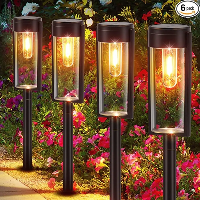 

Solar Garden Lights 6 Pack Outdoor Solar Lawn Lamp Tungsten Lamp Waterproof for Walkway Driveway Road Garden Light