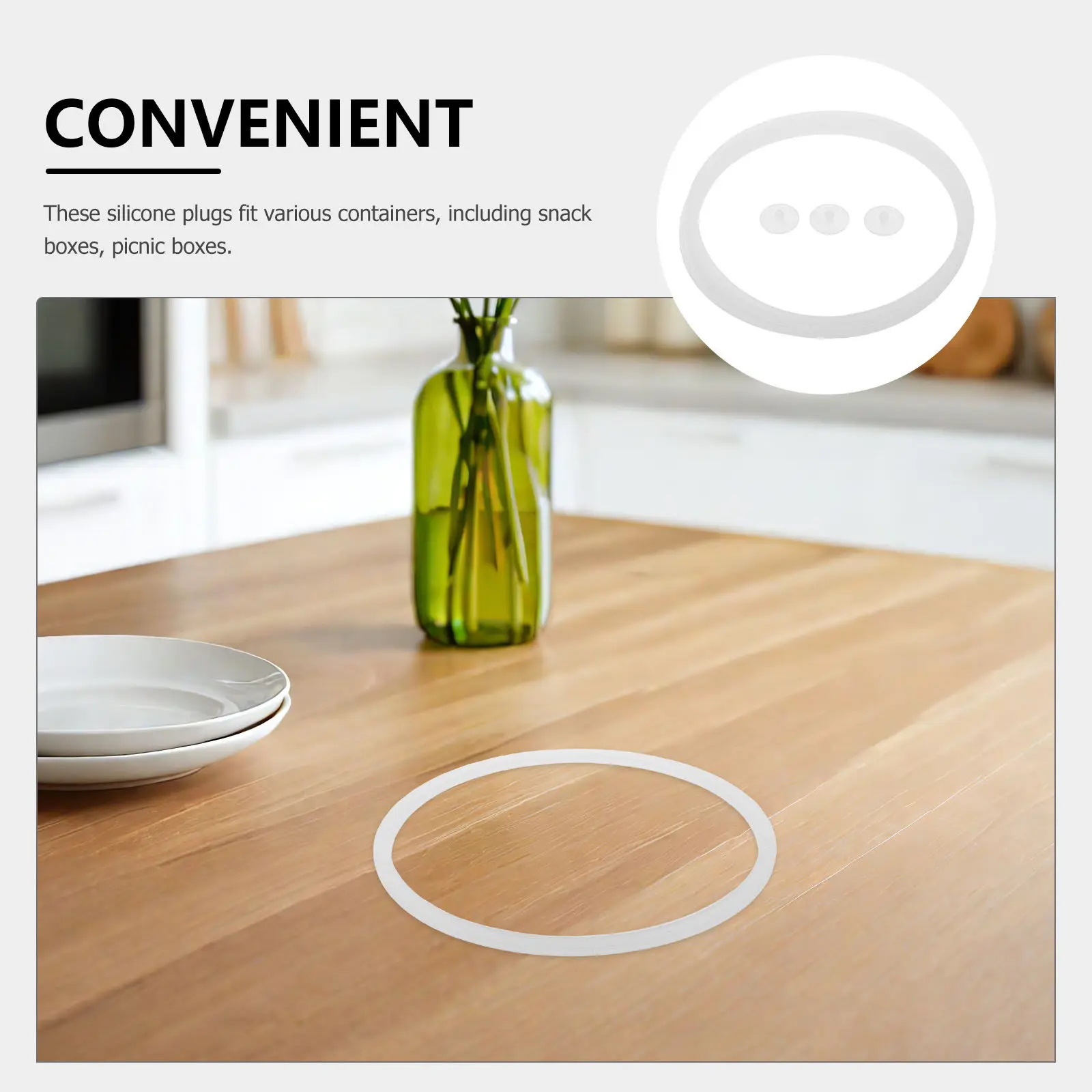Silicone Gasket Seal Round Stretchable Leakproof Ring for Japanese Lunch Box Accessories Meal Prep Travel Food Container