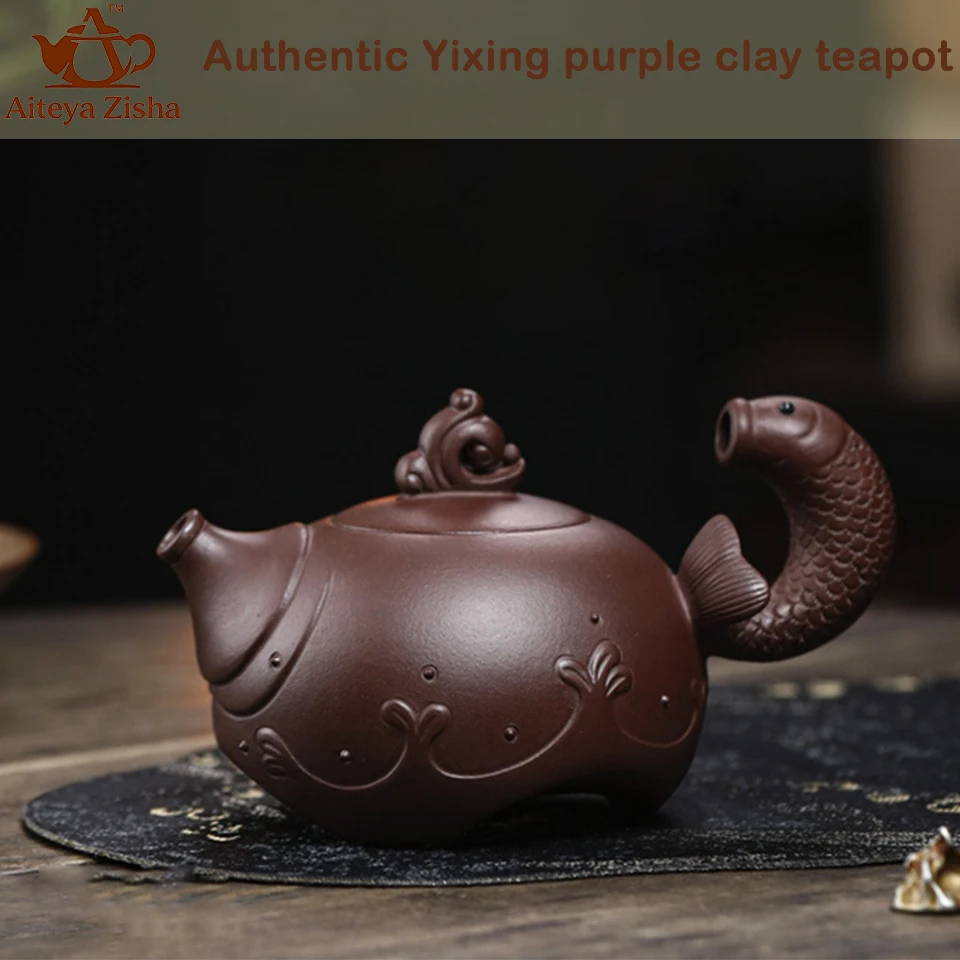 Yixing handmade purple clay teapot, Chinese teapot, Kung Fu tea set， for Home, Office, Gift 325ml Authentic Zisha
