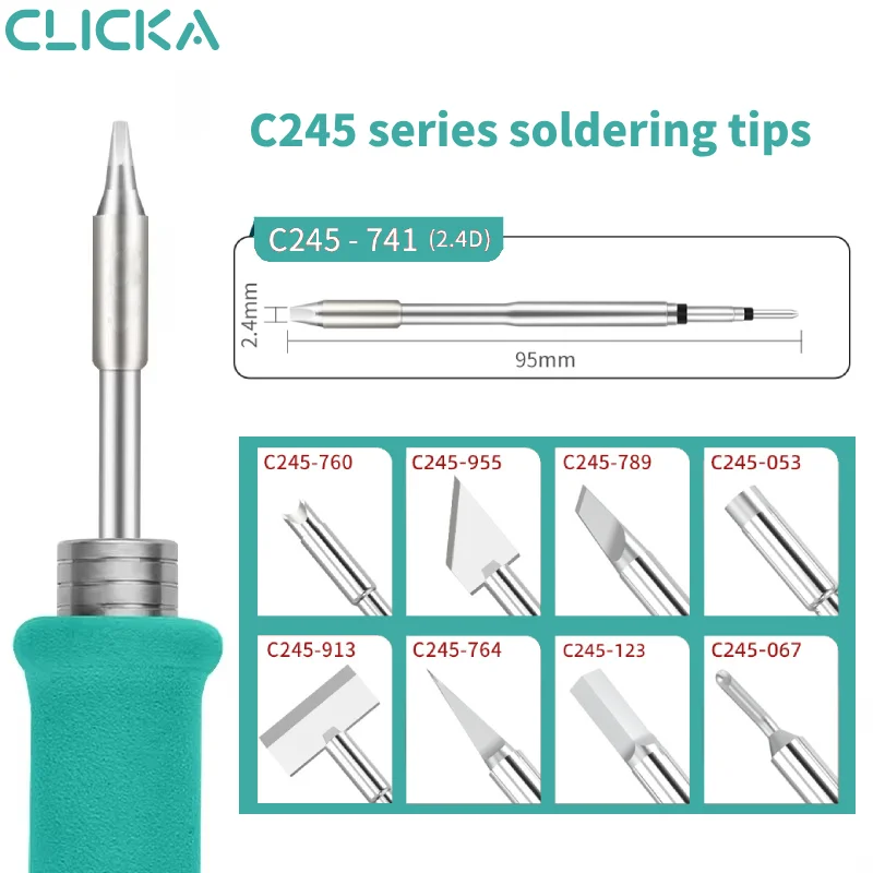 Replacement C245 Series Soldering Iron Tips C245-030/741/939 Compatible JBC Sugon GVM Aifen Aixun soldering station Handle