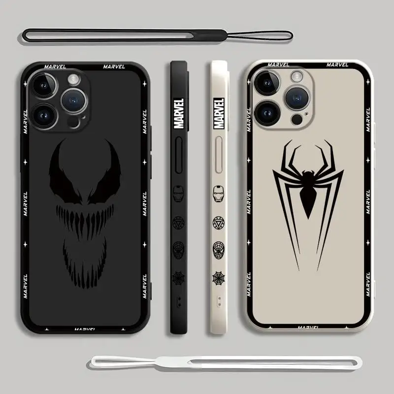 Marvel Spider Man Ironman Case for Xiaomi Poco X3 Pro M4 Pro F5 X4NFC C40 X4Pro 5G X3 NFC Square Liquid Cover