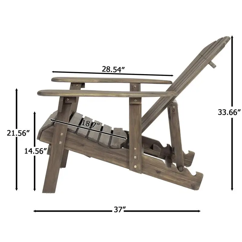 استبدال كرسي Malibu Adirondack - أثاث مريح للفناء الخارجي - تصميم مقاوم للطقس - مثالي للاسترخاء و #5