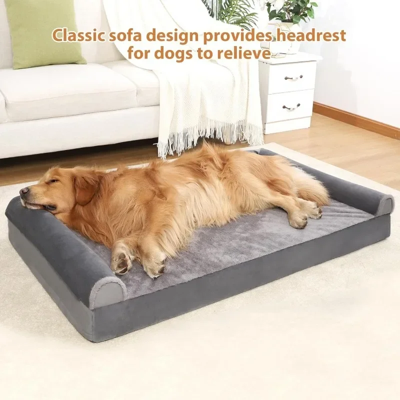 Orthopedic Dog Bed Washable Large Dog Bed Waterproof Dog Beds Large Sized Dog Couch Egg Foam Dog Crate Bed