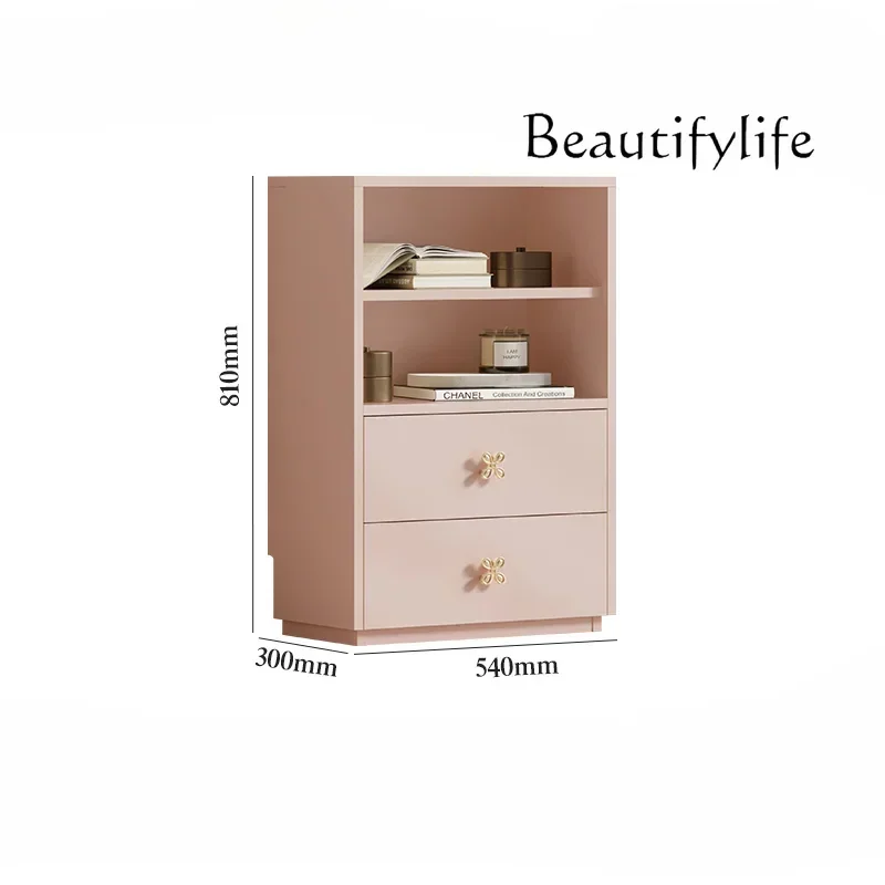 Cherry Blossom Pink Living Room Storage Cabinet Integrated Free Combination Sideboard Cabinet against the Wall