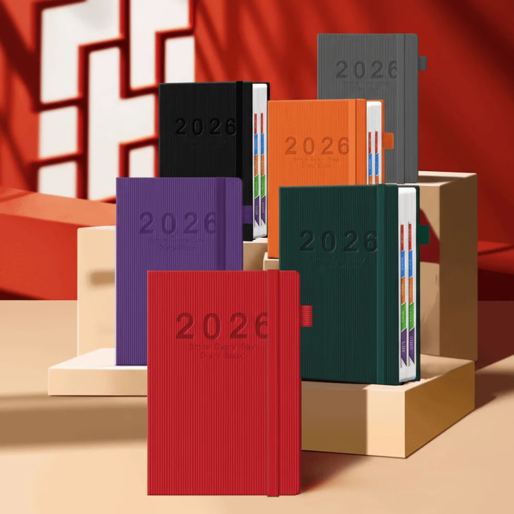 New A5 2026 Agenda Book Pen Loop Efficiency Manual Daily Planner Time Management Elastic Bond Calendar Book Students