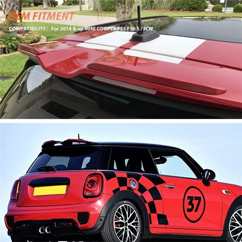 AB96-Rear Spoiler Trim Wing Lip Cover For Mini Cooper F55 F56 S/JCW 2014-2022 Rear Wing Accessories Fins