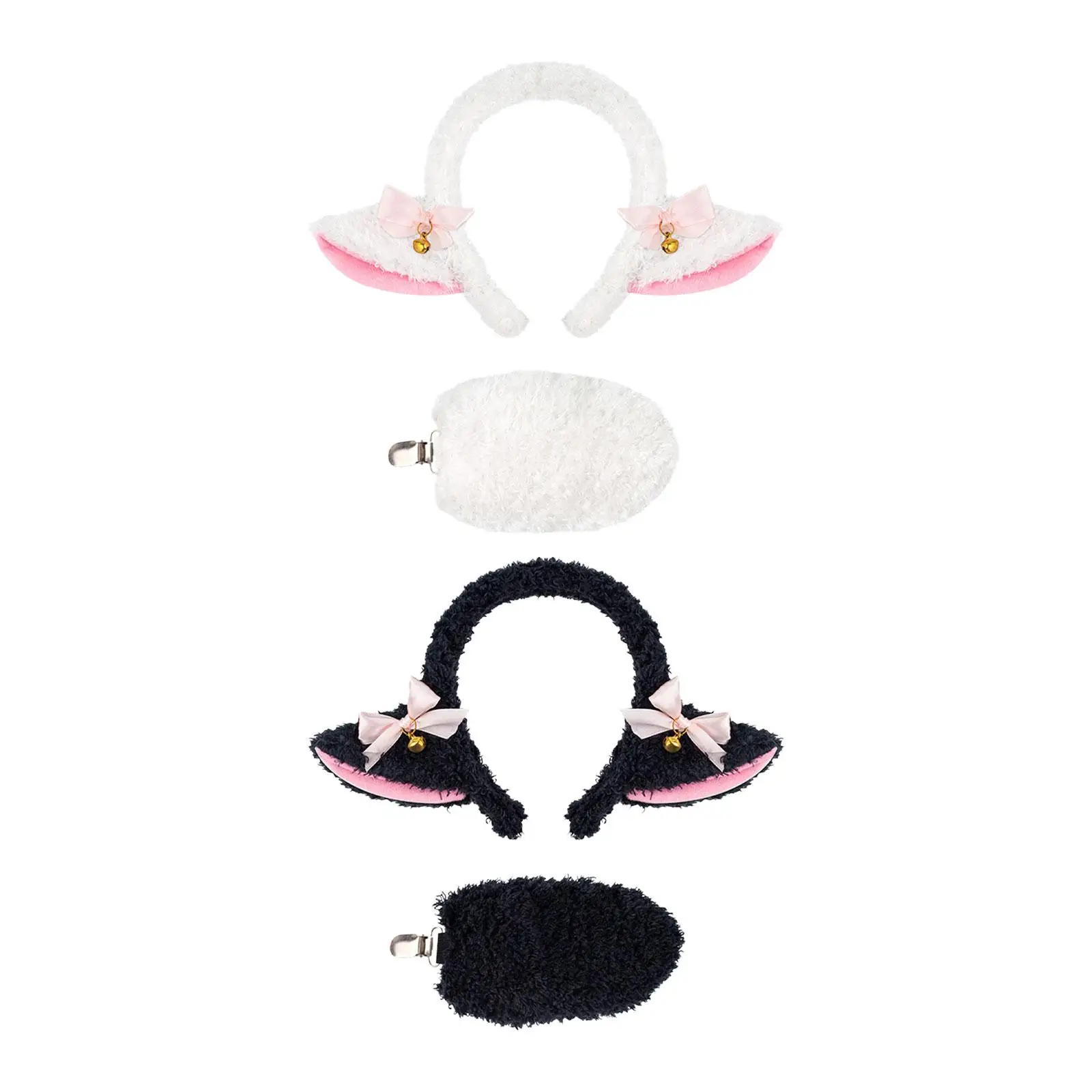 

Lamb Ears and Tail Soft Plush for Stage Performance Photo Props Fancy Dress