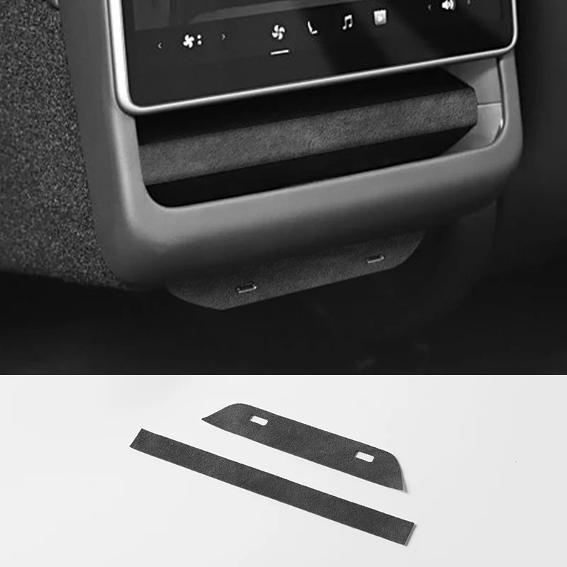 

For Tesla Model 3(2023-) Model Y(2025-) Rear Air Vent Outlet Panel Trim Stickers Made of Alcantara Car Interior Tuning Accessory