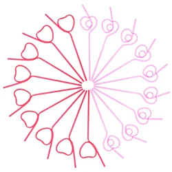 40 Pcs Straw Reusable Straws Heart Plastic Wedding The Pet Creative Decorative Party Child