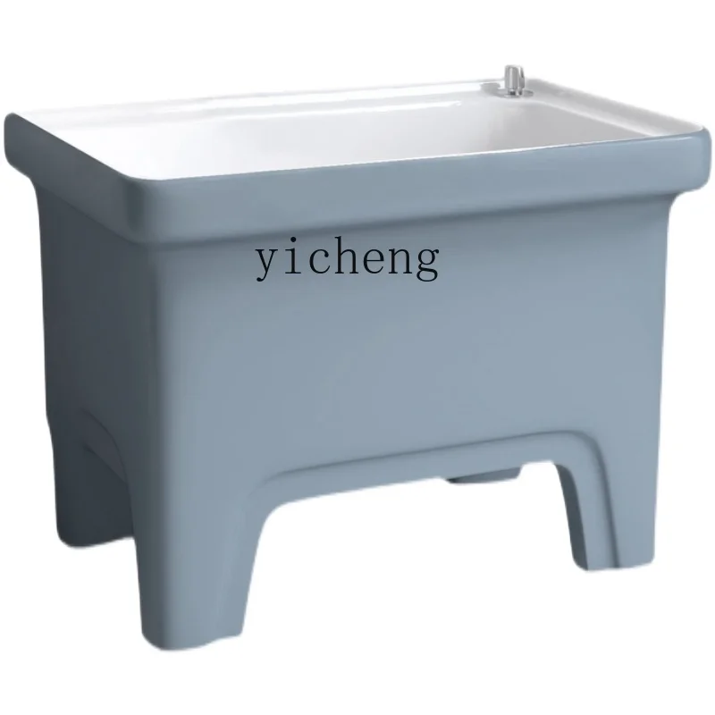 YY Ceramic Home Balcony Mop Pool Bathroom Washboard Integrated Laundry Tub