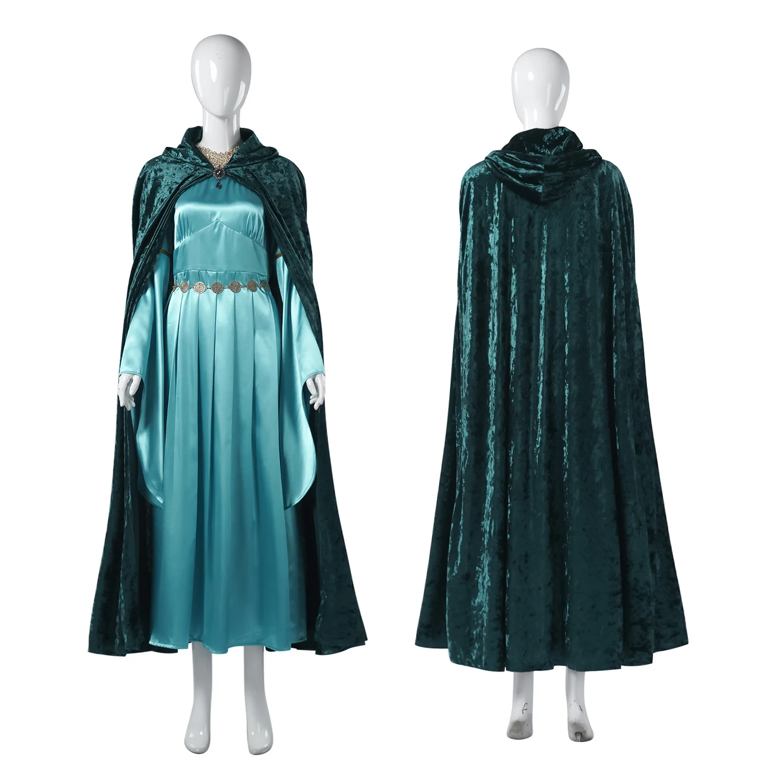 

Halloween Galadriel Cosplay Dresses And Cloak Nerwen Elf Queen Costumes Artanis Carnival Party Princess Dressing Up