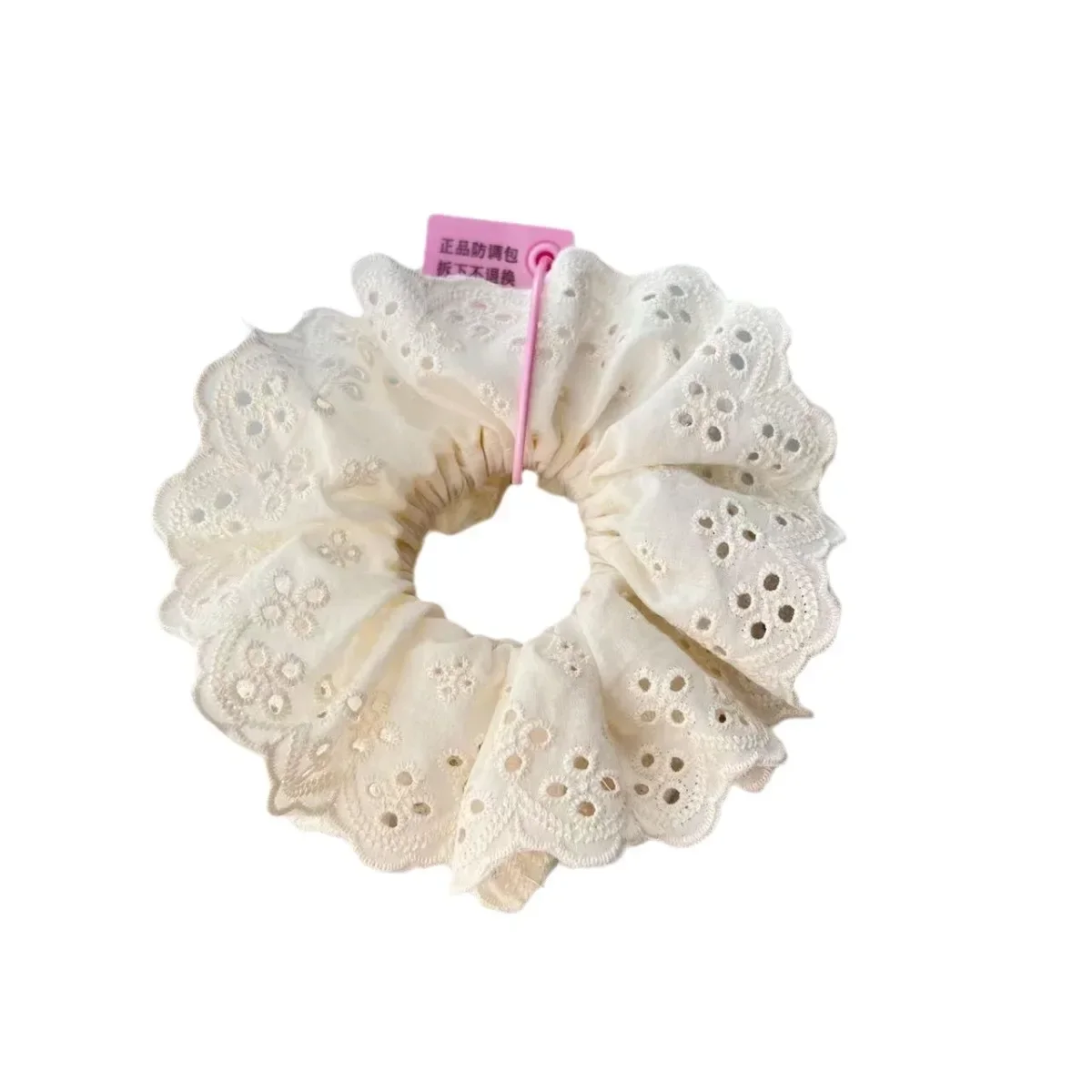 French Chic Lace Hollowed Handmade Four Layers Large Scrunchie for Women Girls Lolita Korean Fashion Headdress Hair Accessories