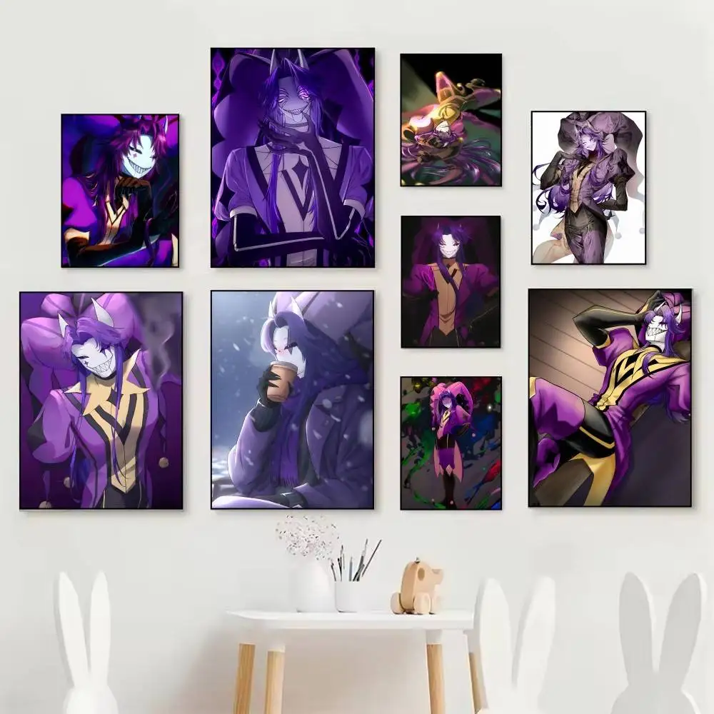 Adesivo de parede elegante com pôsteres de anime do jogo F-Freak C-Circus Jester para decoração de sala de estar e bar