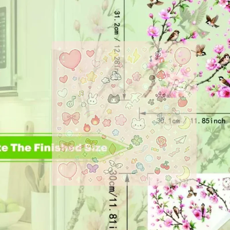 Colorful Flowers Refrigerator Decoration Stickers Self-Adhesive Removable Decal Glass/ Door/Wall Sticker Home Decoration