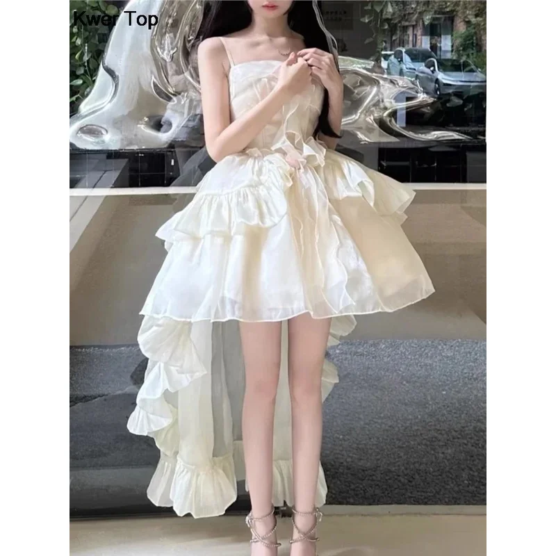 

CyFashion элегантное праздничное платье в стиле Лолиты на день рождения с нижней юбкой, женские наряды с французскими оборками для танцев, летняя корейская одежда