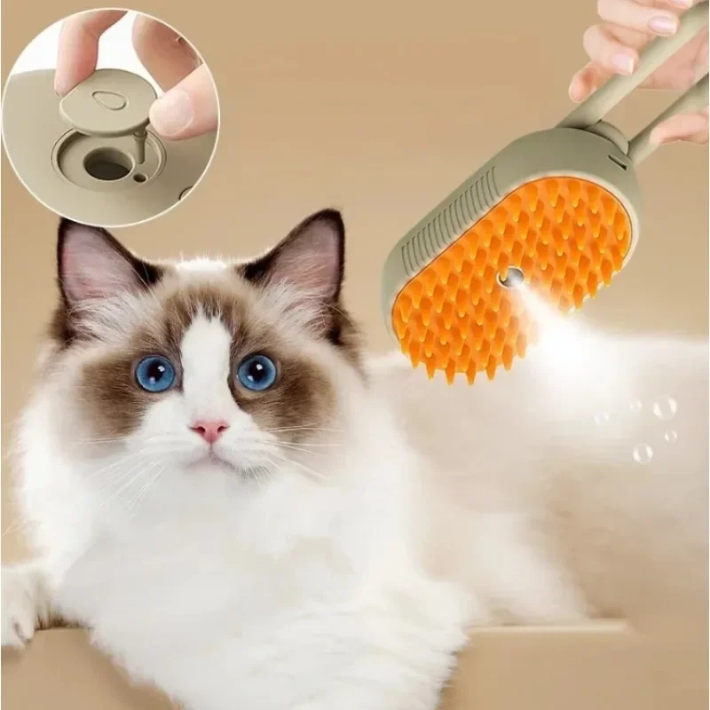 3in1 Steam Brush Cats Comb Water Steam Cat Brush Pet Electric Spray Hair Brushes Cats Massage Grooming  Hair Removal Comb