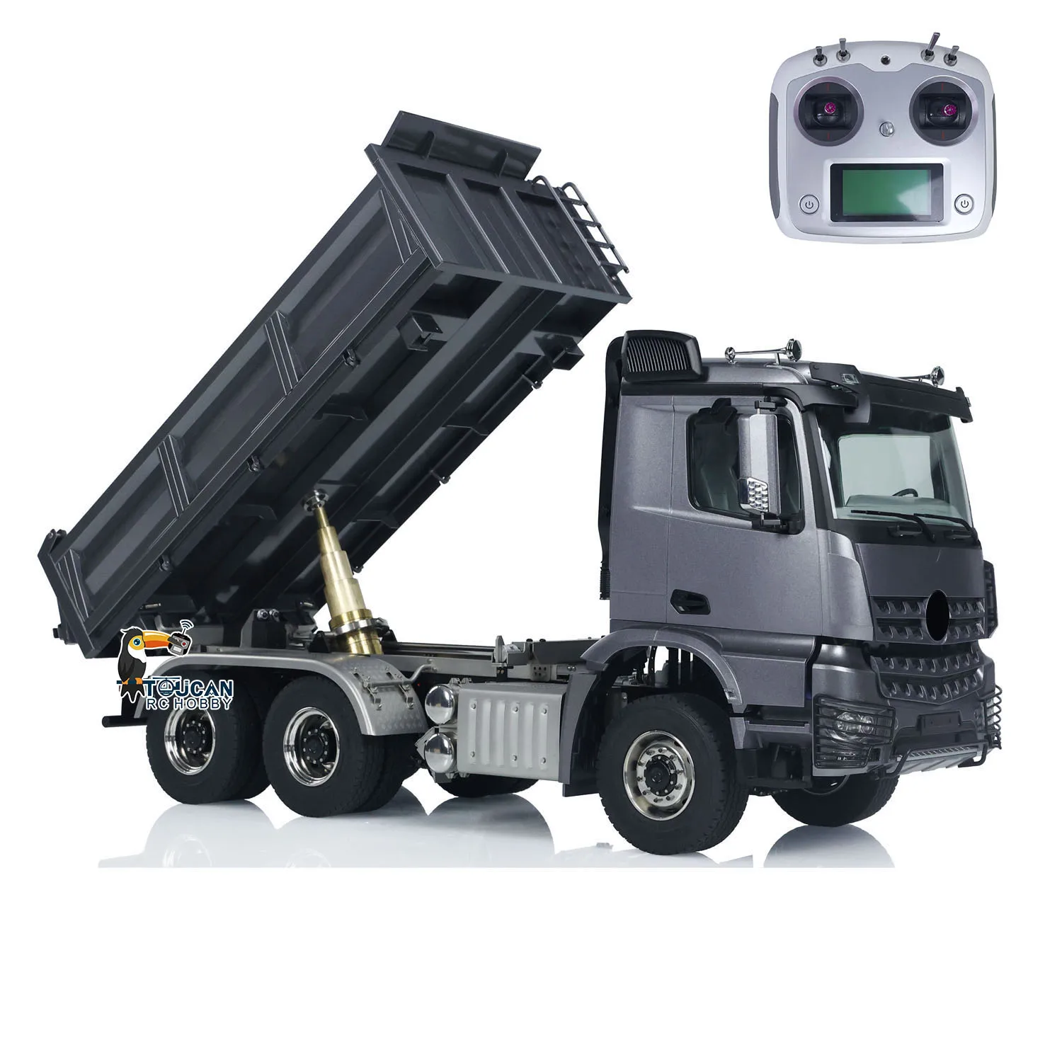 Toys 1/14 Metal Hydraulic RC Dump Truck 6x6 Radio Control Finished Tipper Car 3-speed Gearbox Light Sound Vehicle Model Boys