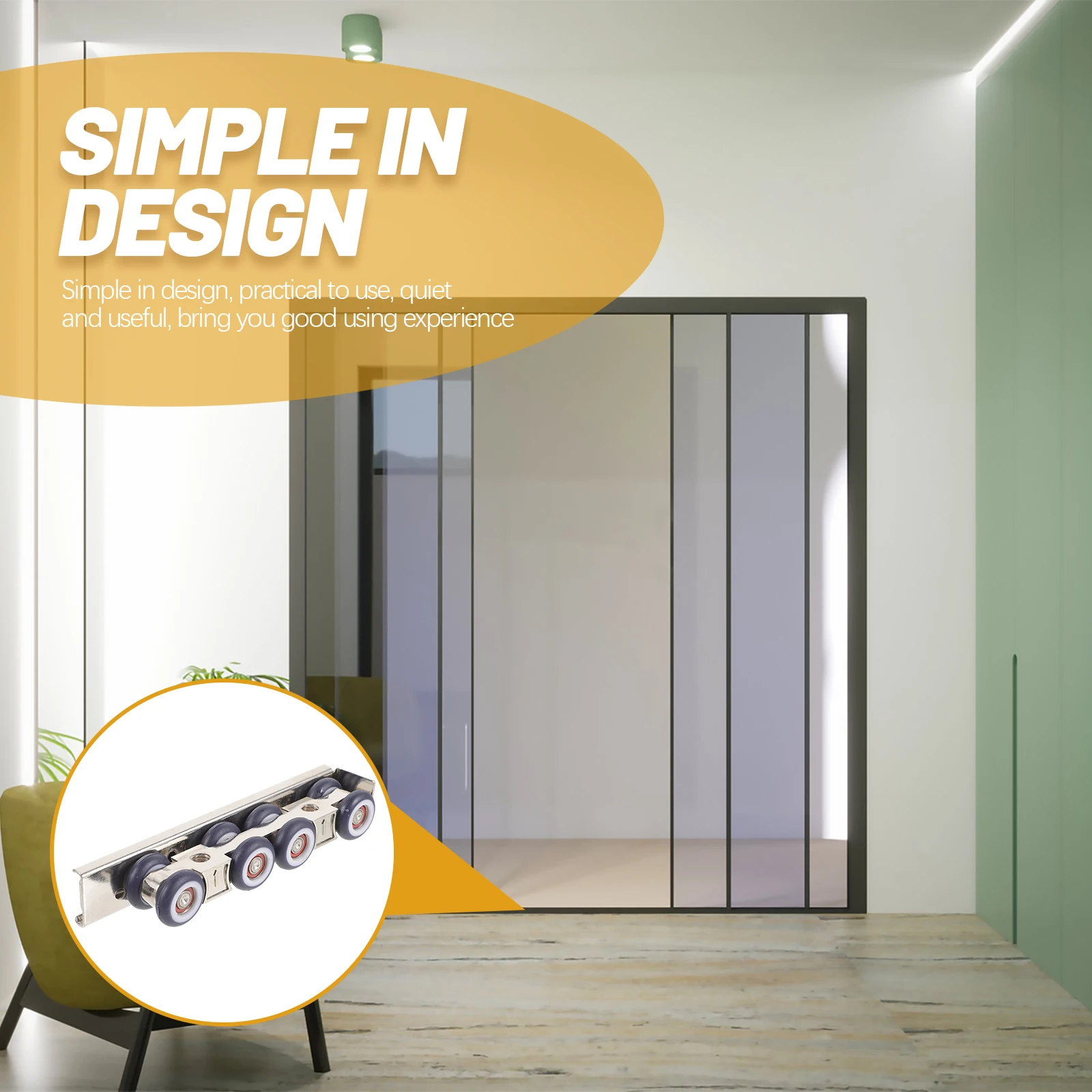 

Sliding Door Hanging Wheel Zinc Alloy 8 Wheels Silent Nylon Roller Kitchen Track Wardrobe Barn Closet Door Pulley Hardware