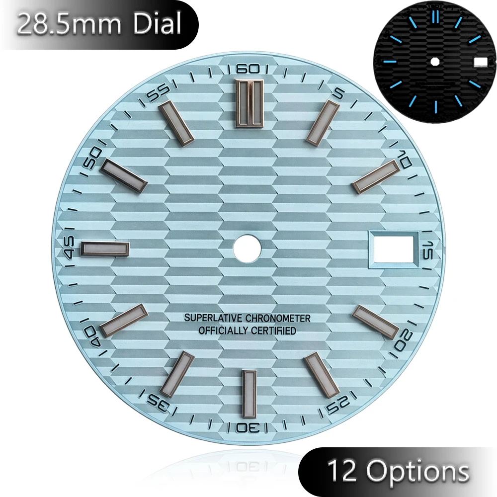 28.5mm Honeycomb Dial Fits NH35 NH36 4R35 4R36 6R35 BGW9 Lume Date Window Dial Mod Parts Watch Faces