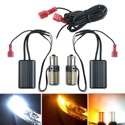 DRL With Turn Signal Light 2 In 1 Canbus No Error Car LED 1156 P21W BA15S PY21W BAU15S 7440 W21W T20 Dual-Color Mode Switchback
