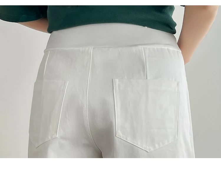 Pantalones cortos de algodón para mujeres embarazadas, prenda de vestir con bolsillos, de pierna ancha, Color sólido, a la moda, para verano