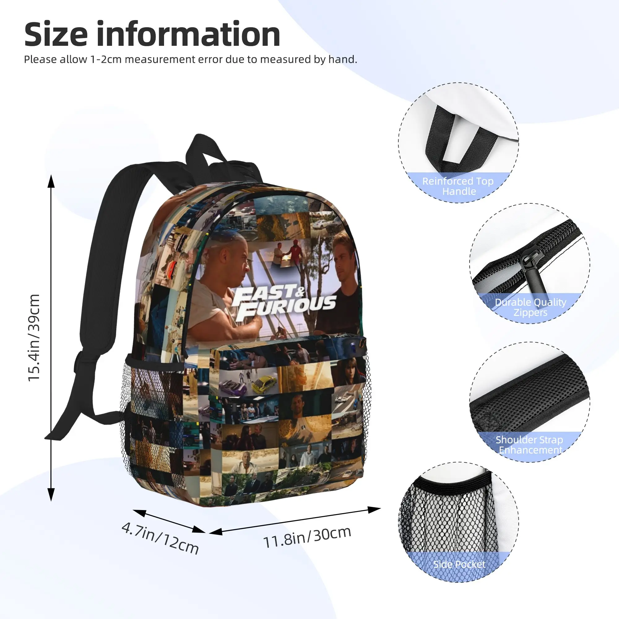 Fast and Furious is History Of Legend Paul Walker Vin Diesel Backpack Hot Sale Daypack Boy Girl BookBag Shoulder Bags School Bag