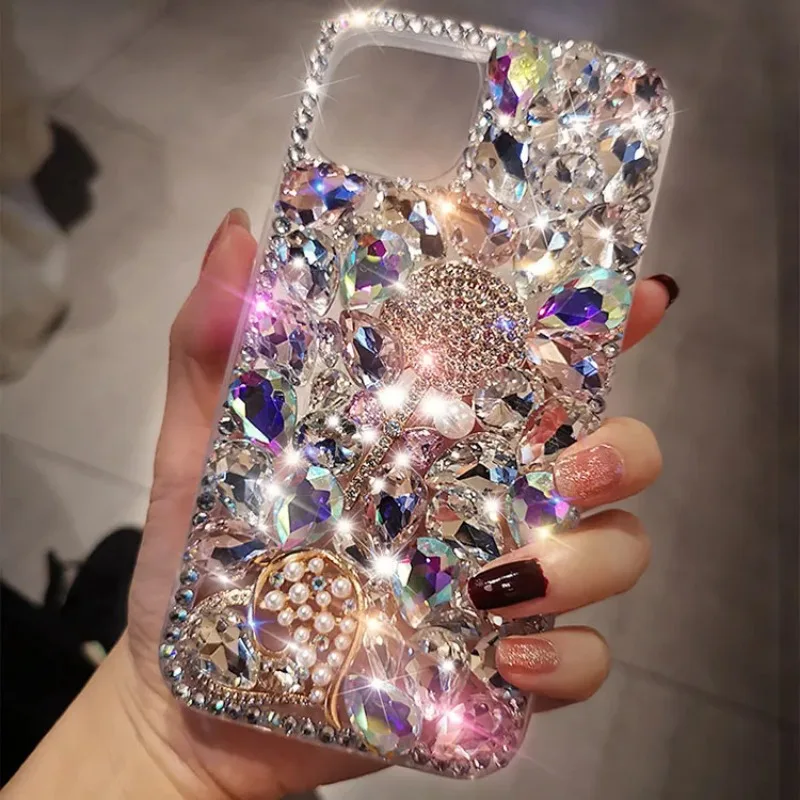 

Diamond Bling Flowers Rhinestone Cases for Xiaomi Redmi, Fashion Lollipop Cases, 9A, 9C, Note8, 9Pro, Note10S, Note11 Pro, 12Pro