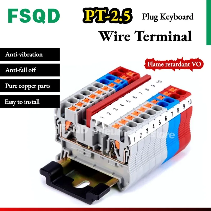 PT-2.5 Plug Keyboard Quick tool-free wiring terminals Flame retardant material - zdjęcie 1