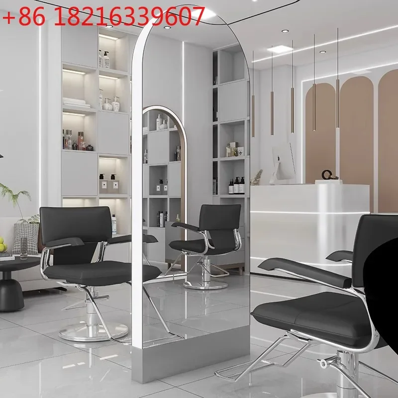 Single and double-sided floor-to-ceiling mirror special hair cutting mirror studio makeup
