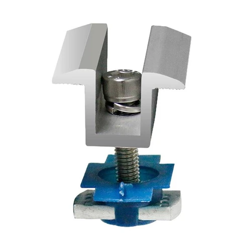 Imagen 2 del producto Soportes de montaje de Panel Solar, abrazaderas de extremo de riel Solar de 30-45mm, abrazaderas medias solares de aluminio, abrazadera de puesta a tierra ajustable, 10 Uds.