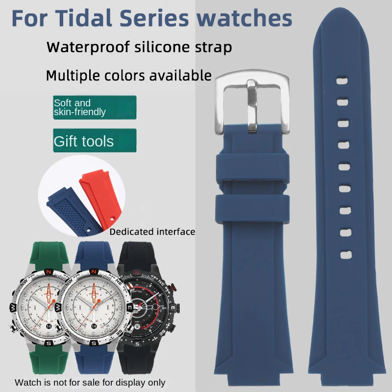 T2N720 Tidal Watch Bands T2N721 T2N720 TW2V22200 men's modified resin concave silicone watch strap Bracelet with tool for TIMEX