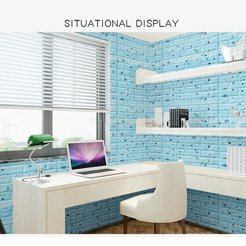 Wallpaper Self-adhesive Anti-collision Soft Package 3d Three-dimensional Wall Sticker Cement Decoration Waterproof Sticker E2