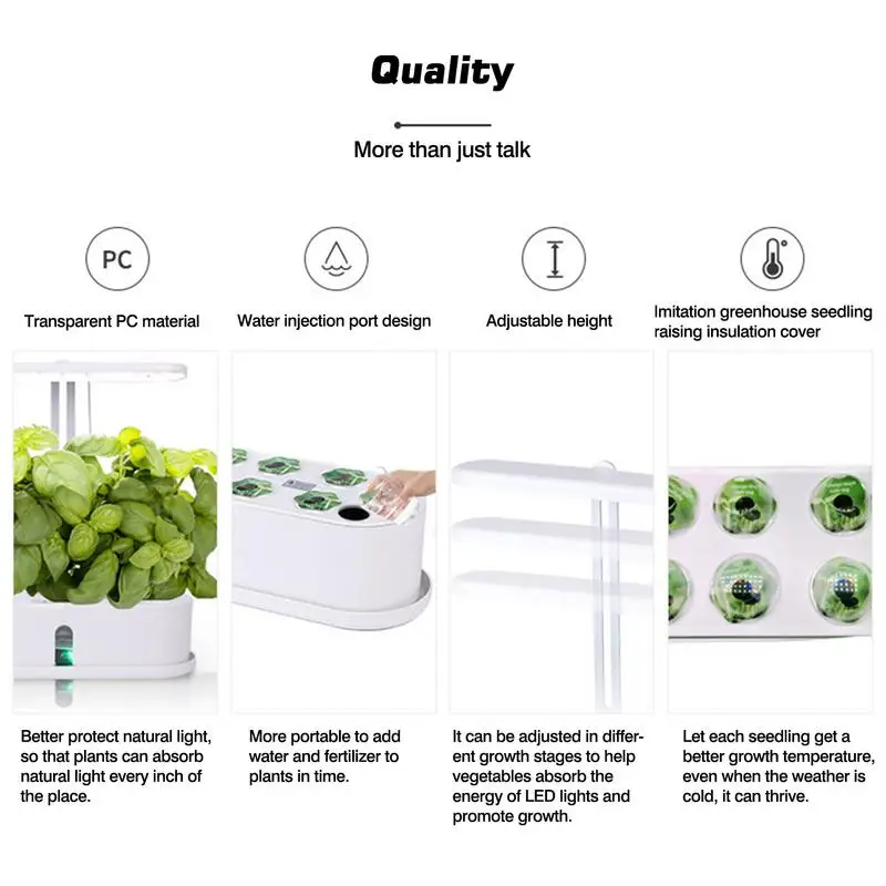 Hydroponic System Growing Kit Full-Spectrum Vegetable Planter Indoor Plants Germination Light Intelligent For Succulent Plants