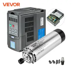 VEVOR Air Cooled Spindle Motor 0.8KW 1.5KW 2.2KW 4KW Variable Frequency Drive VFD Inverter 220V for CNC Engraving Milling Grind