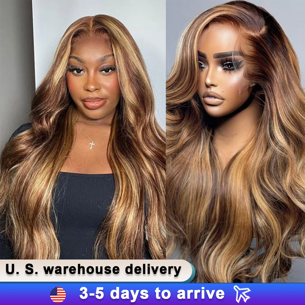 

4/27 Highlight Colored Wig 13x6 Lace Front Human Hair Wig Brazilian Body Wave Remy HD Lace Frontal Wig For Women 180% Preplucked